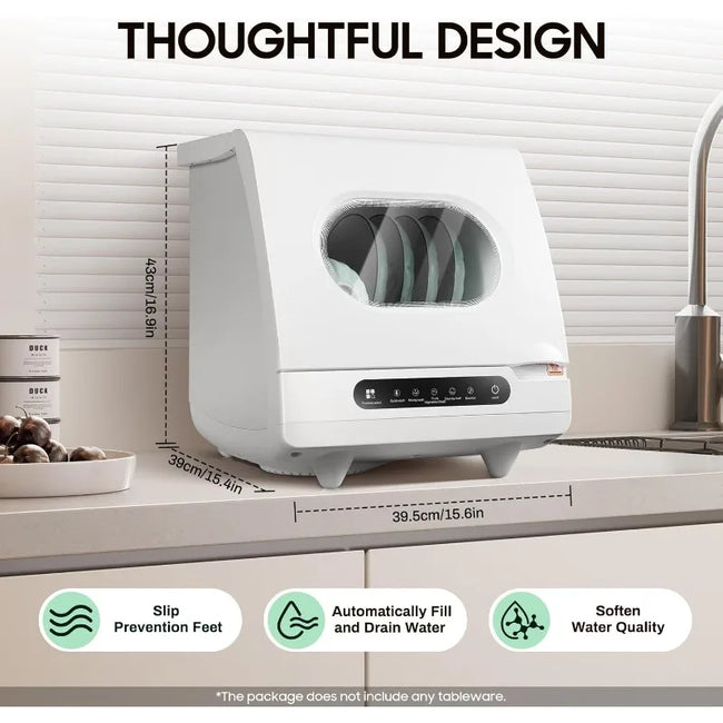 Portable Countertop Dishwasher, 5 Wash Programscountertop Dishwasher,1200 Watt Mini Countertop Dishwasher Tank Leak Proof Drying