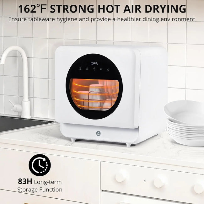 Countertop Dishwasher 6 Washing Programs Low Noice 2 Water Inlet Methods Strong Hot Air Drying Portable Dishwasher for Home