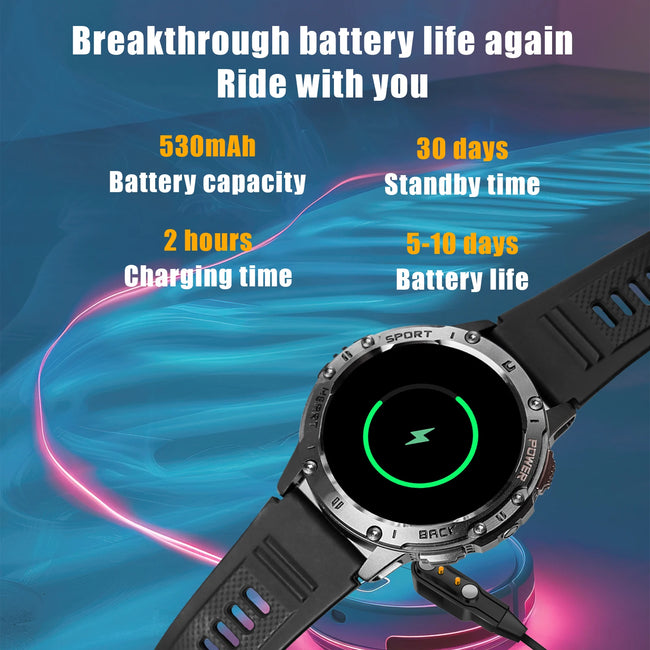 2024 New Rugged Smart Watch for Men with Wireless Calling/Receiving, Built-In Activity Fitness Tracker for 100+ Sports