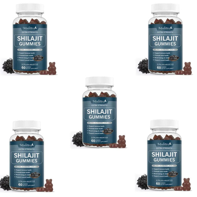 Pure Organic 100% Shilajit Gummies with 85+ Trace Mineral & Fulvic Acid Support Energy and Immune Male Hormone