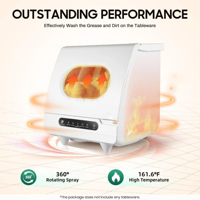 Portable Countertop Dishwasher, 5 Wash Programscountertop Dishwasher,1200 Watt Mini Countertop Dishwasher Tank Leak Proof Drying
