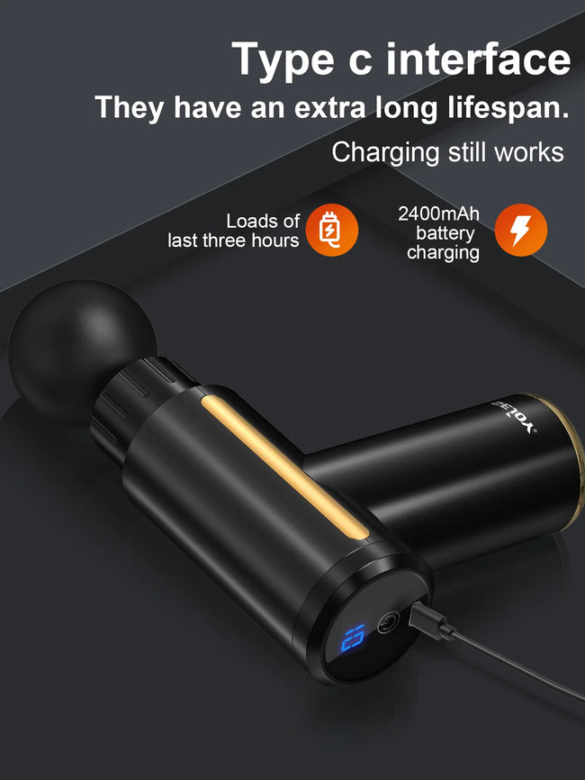 Massage Gun Deep Tissue for Pain Relief,Fascia Massage Gun with 4 Massage Heads & 6 Speeds,For Gift Dad and Mom