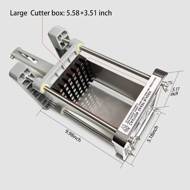 Free Delivery,French Fry Cutter, Professional Potato Cutter Stainless Steel with 1/2 Inch Blade Great for Carrot Cucumber Vegeta