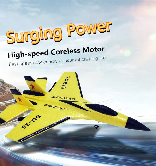 FX620 RC Airplane 2.4G Remote Control Glider SU35 EPP Foam Plane Radio Control Aircraft with LED Light Toys for Children