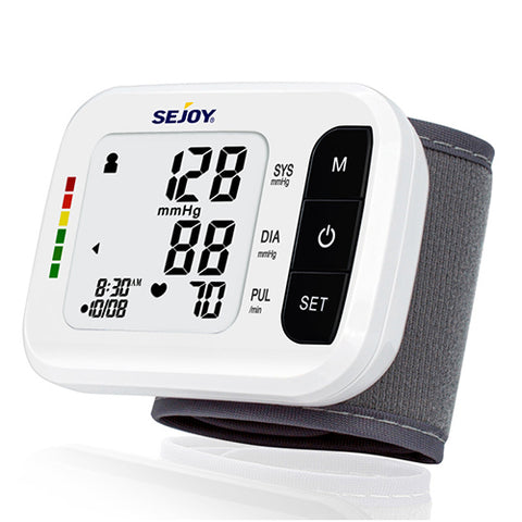 SEJOY Digital Wrist Blood Pressure Monitor Sphygmomanometer Tonometer Tensiometer Heart Rate Meter