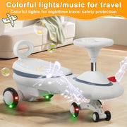 6.7V Electric Wiggle Car With Pedal And Music, 2 In 1 Swing Ride On Toy