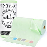 Microfiber Cleaning Cloth Roll 72Pack 12" x 12" Reusable Paper Towels and Washable Tear Away Towels Ultra Water Absorbent