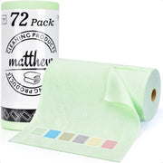 Microfiber Cleaning Cloth Roll 72Pack 12" x 12" Reusable Paper Towels and Washable Tear Away Towels Ultra Water Absorbent
