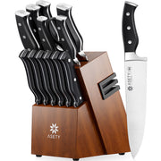 Professional Stainless Steel 15 PCS Kitchen Knife Set With Built-in Knife Sharpener Block