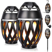 Outdoor Bluetooth Speakers, Waterproof Wireless Speakers with Torch Flame Light (Black)