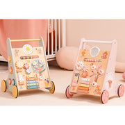 Wooden Baby Walker with Wheels Montessori Push Toys for Babies Learning to Walk (Gray Color)