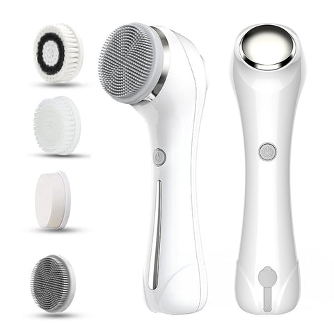 Face Scrubber Sonic Facial Cleansing Brush with 5 Interchangeable Brush Head IPX7 Waterproof