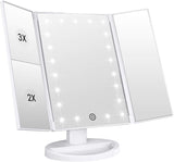 Pro Vanity Mirror with 21 LED Natural Light Tri-Zone Magnification USB-C Anti-Glare 180° Adjustable