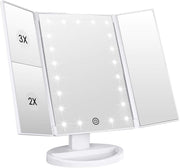 Pro Vanity Mirror with 21 LED Natural Light Tri-Zone Magnification USB-C Anti-Glare 180° Adjustable