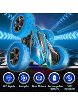 Remote Control Car Double Sided 360°Rotating RC Cars with Headlights Rechargeable Race Stunt Toy Car Christmas Birthday Gifts