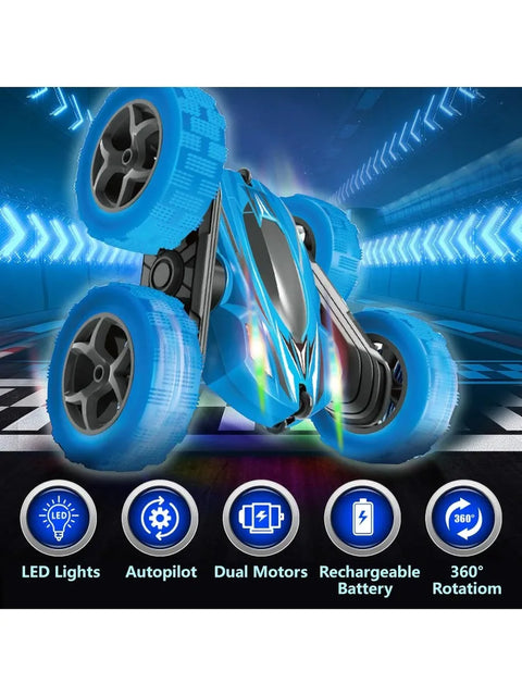 Remote Control Car Double Sided 360°Rotating RC Cars with Headlights Rechargeable Race Stunt Toy Car Christmas Birthday Gifts