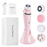 4 in 1 Electric Facial Cleansing Brush Sonic Waterproof Rotate Rechargeable Face Cleaning Device Pore Cleaner Skin Care Tool