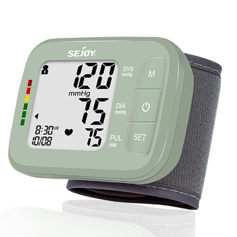 SEJOY Digital Wrist Blood Pressure Monitor Sphygmomanometer Tonometer Tensiometer Heart Rate Meter