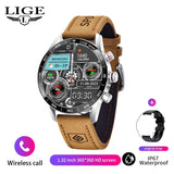 LIGE New Rugged Military GPS Smart Watch Men AMOLED HD Screen Heart Rate Bluetooth Call Waterproof