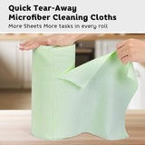 Microfiber Cleaning Cloth Roll 72Pack 12" x 12" Reusable Paper Towels and Washable Tear Away Towels Ultra Water Absorbent