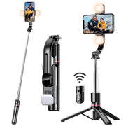 L13D 1160Mm Front Rear Fill Light Bluetooth Tripod Selfie Stick Tripe Stabilizer Remote Shutter for Android IOS Cellphone