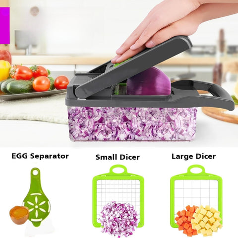 16-In-1 Vegetable Fruit Chopper Cutter Food Onion Veggie Dicer Slicer Kitchen