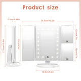 Pro Vanity Mirror with 21 LED Natural Light Tri-Zone Magnification USB-C Anti-Glare 180° Adjustable