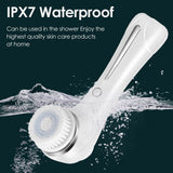Face Scrubber Sonic Facial Cleansing Brush with 5 Interchangeable Brush Head IPX7 Waterproof