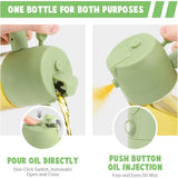 2-in-1 Olive Oil Sprayer & Dispenser - 16oz/470ml Glass Kitchen Bottle , for Air Fryer, Salad, Frying, BBQ