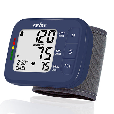 SEJOY Digital Wrist Blood Pressure Monitor Sphygmomanometer Tonometer Tensiometer Heart Rate Meter