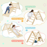 Climbing Toys for Toddlers, Foldable Montessori Wooden Arch Climber Ladder with Sliding Ramp