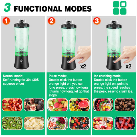 Professional 2in1 USB Rechargeable 600ML Portable Blender Electric Juicer Fruit Mixer