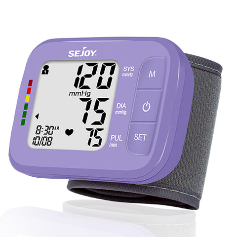 SEJOY Digital Wrist Blood Pressure Monitor Sphygmomanometer Tonometer Tensiometer Heart Rate Meter