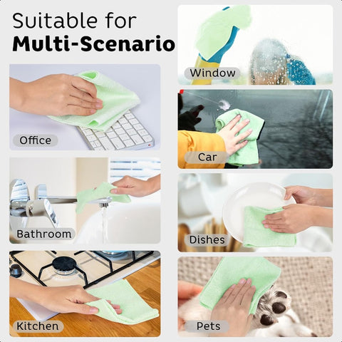 Microfiber Cleaning Cloth Roll 72Pack 12" x 12" Reusable Paper Towels and Washable Tear Away Towels Ultra Water Absorbent