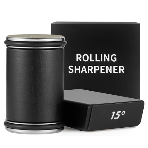 Rolling Knife Sharpener Tool with 15 & 20 Degree Magnetic Kitchen Knife Sharpener