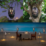 Outdoor Bluetooth Speakers, Waterproof Wireless Speakers with Torch Flame Light (Black)