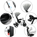 Baby Stroller Tricycle Ride Bike , 5-in-1, Adjustable Canopy, Sitting & Lying