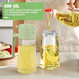 2-in-1 Olive Oil Sprayer & Dispenser - 16oz/470ml Glass Kitchen Bottle , for Air Fryer, Salad, Frying, BBQ