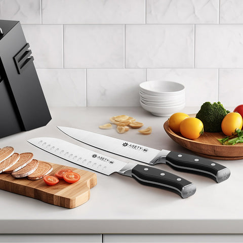 Professional Stainless Steel 15 PCS Kitchen Knife Set With Built-in Knife Sharpener Block