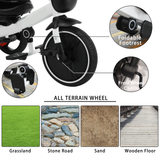Baby Stroller Tricycle Ride Bike , 5-in-1, Adjustable Canopy, Sitting & Lying