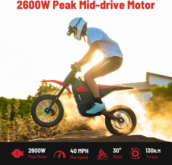 NEXT Electric Dirt Bike, 2600W 40MPH Electric-Motorcycle