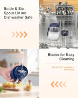 Portable Blender, Smoothie Blender, Personal Blenders with 34.1 Oz, No-Bpa, Leakproof-Lid and Sip Spout, USB-C Rechargeable, Dis