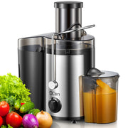 Juicer Machine, 500W Centrifugal Juicer Extractor with Wide Mouth 3” Feed Chute for Fruit Vegetable, Easy to Clean