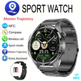 New Men'S Smart 5.0 Bluetooth Call Supports GPS Function NFC Watch Heart Rate Health Monitoring 1.53-Inch Smart Watch