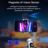 Smart Xpro Ai Grey Gimbal Stabilizer for Iphone and Android 3-Axis Intelligent Gimbal Stabilizer Appless Face Tracking