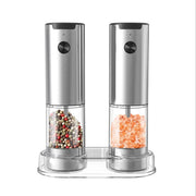 Electric Salt and Pepper Grinder Set (2 Pack)With Base and Washable 95Ml Container, Rechargeable Automatic Pepper and Salt Mills
