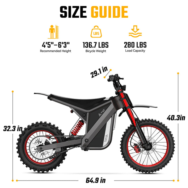 TST® GT73 17" 6000W 339Nm Electric Dirt Bike