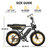 TST® R9 Dual-Battery 1500W Long-Range Full-Suspension Moped Style Electric Bike (2026 Model)