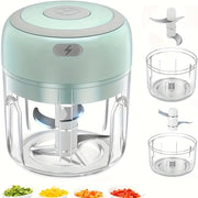 USB Rechargeable Mini Food Chopper, 100Ml & 250Ml, Portable Electric Garlic & Meat Grinder, Ideal for Cooking, Green.