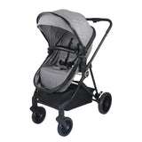2-In-1 Baby Stroller，Folding High Landscape Pram Pushchair, Adjustable Handler, Extra Storage, Spacious Seat, Removable Footmuff